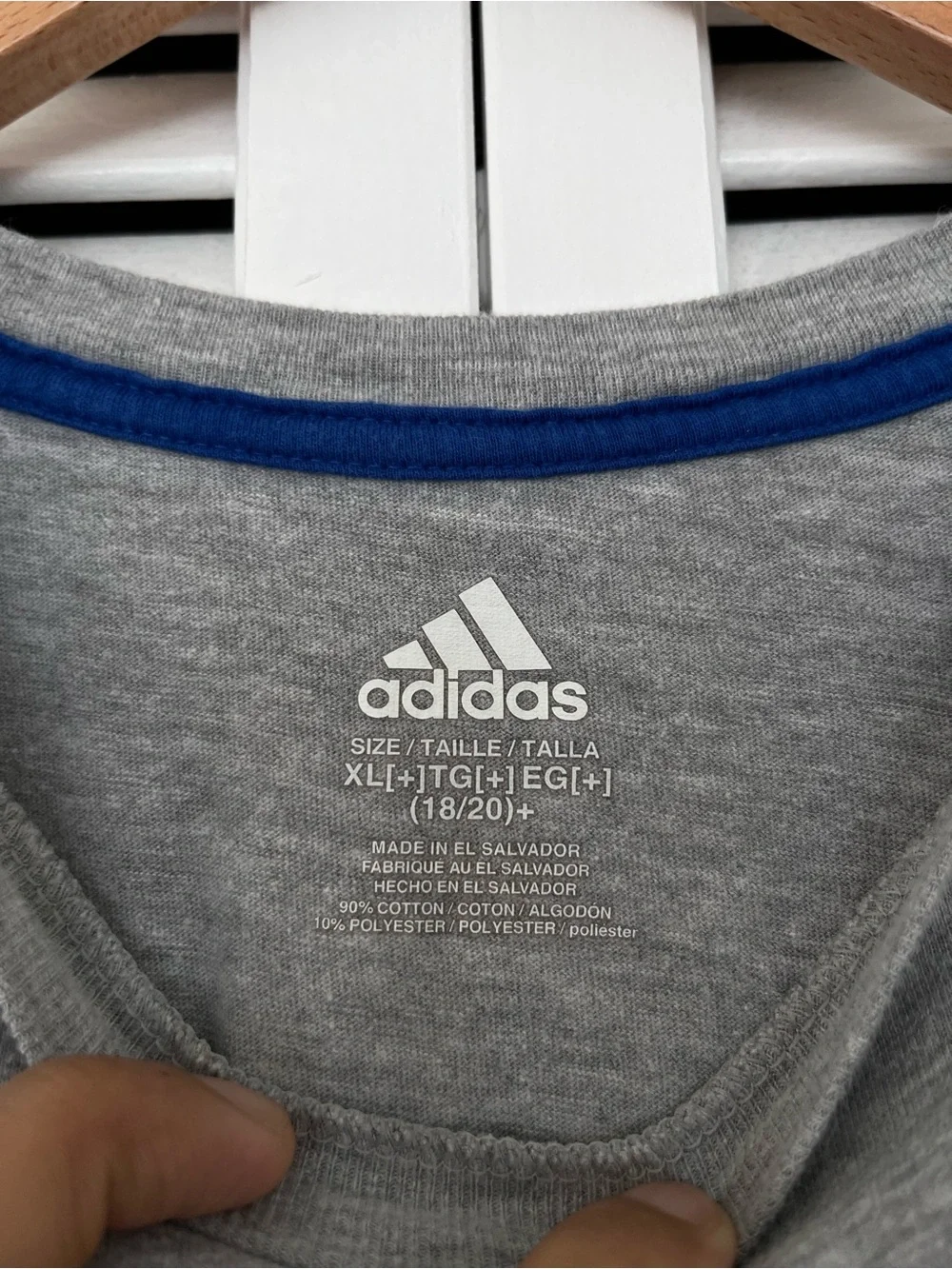 adidas Men's Gray Short Sleeve Tee with Multicolor Logo Blocks